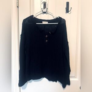 Henley Open Knot Sweater